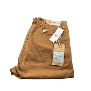 RRL Heavy Canvas Brown Buckle Back Men's Workwear Trouser Size 34x32 NWT